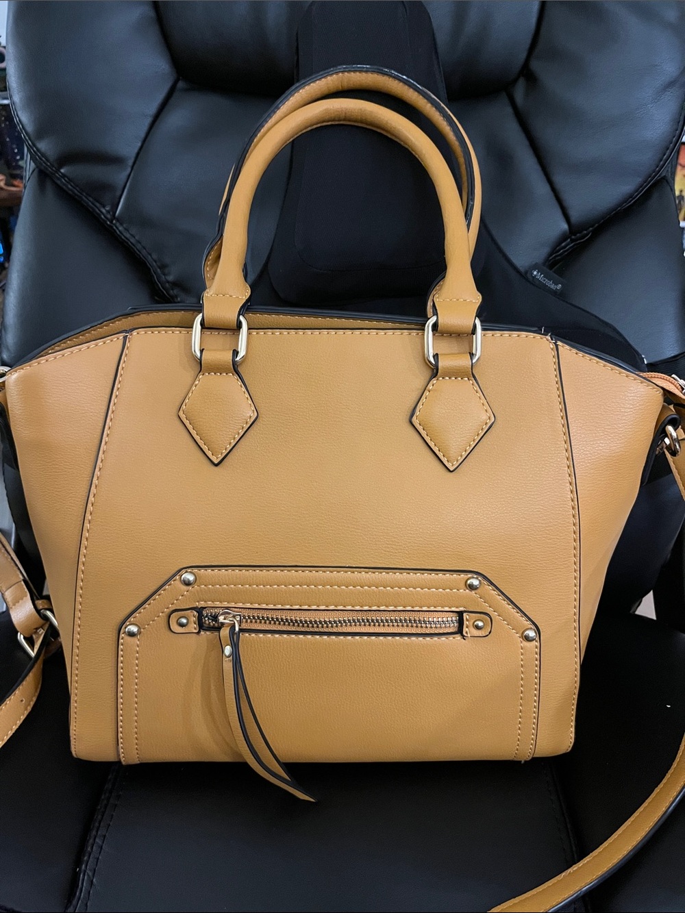 Mustard Yellow Satchel Crossbody Handbag